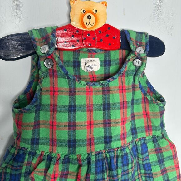 Vintage 1990s Y2K Baby Gap Plaid Check Patch Dress - 12-18 Months - Picture 3 of 5
